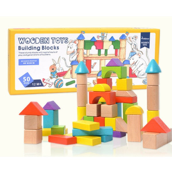 Mideer Wooden Toys Building Blocks 50pcs