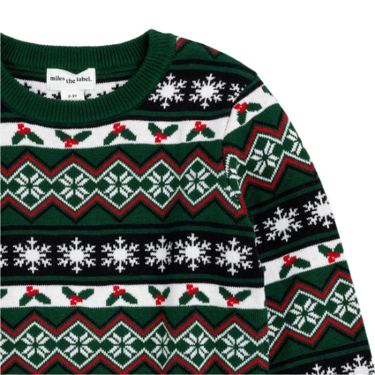 Miles The Label Cool Yule Fair Isle Jacquard Sweater
