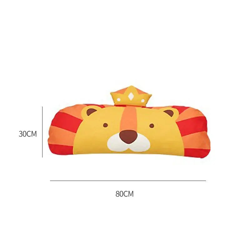 Milo & Gabby long pillowcase displaying a yellow tiger face with crown, 80x30cm