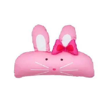 MILO & GABBY long pillowcase pink bunny design; shows a cozy bedtime look with white whiskers and a bow.