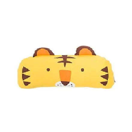 MILO & GABBY long pillowcase, yellow tiger-faced with ears, ready for cozy bedtime.