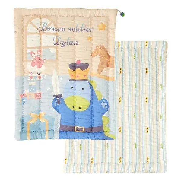 MILO & GABBY Pure Modal Comforter two-piece set featuring Brave Soldier Dylan; quilted front with pastel blue stripes.