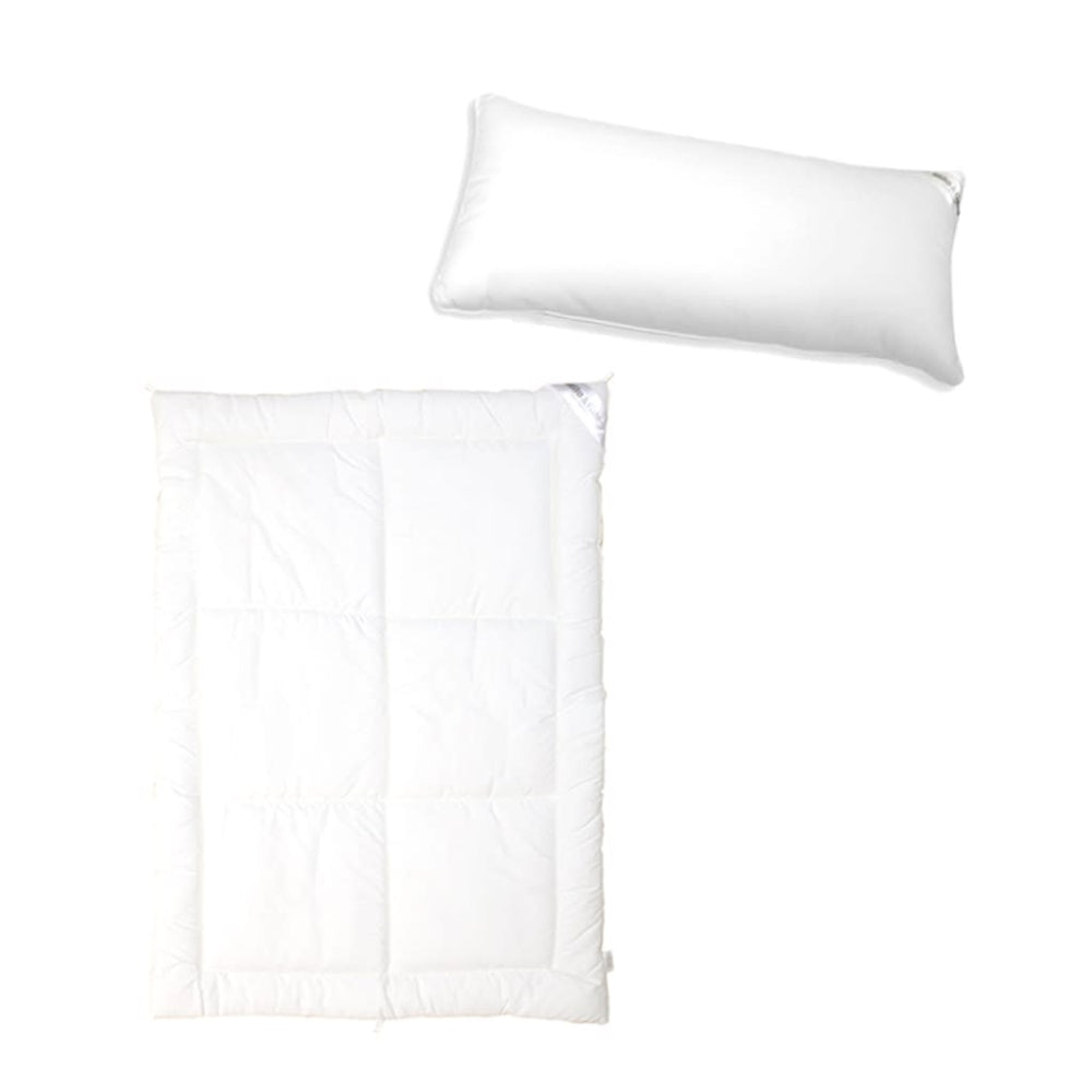 Milo & Gabby white quilted sleeping bag set with matching rectangular pillow (2 pieces)