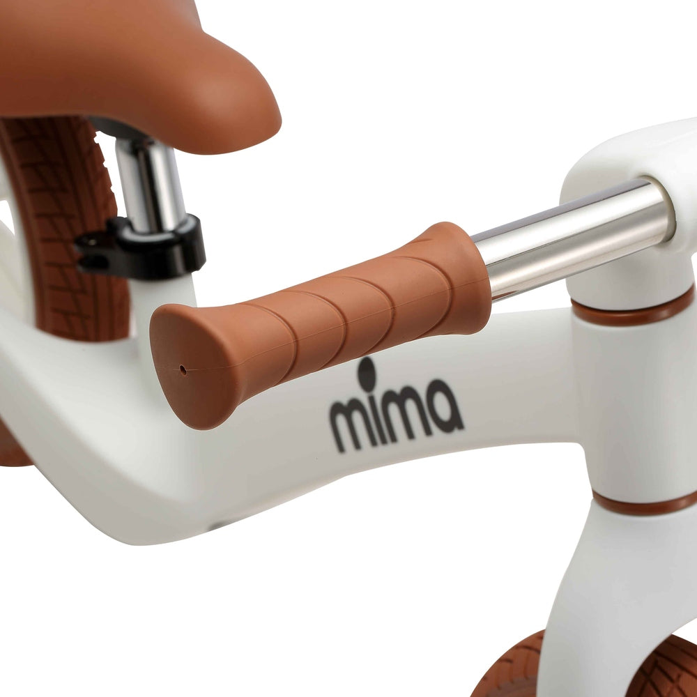 Mima Zoom Lite Balance Bike in White handlebar detail