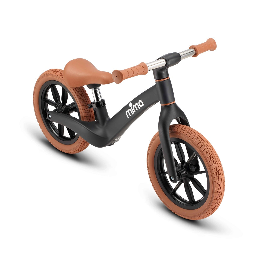 Mima Zoom Lite Balance Bike in Black top angle view