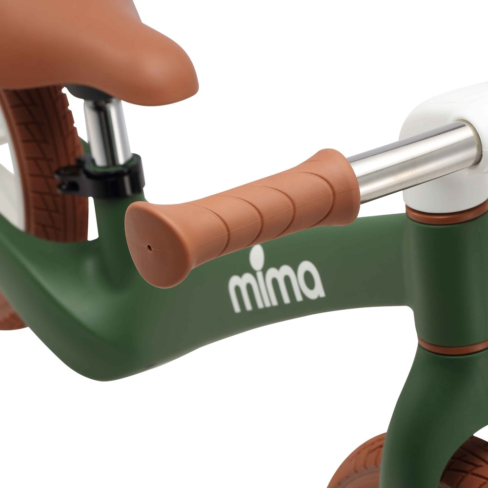 Mima Zoom Lite Balance Bike in Green handlebar detail