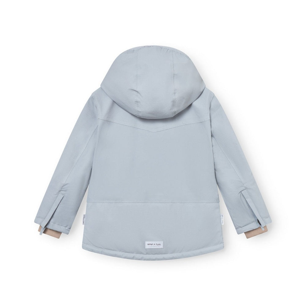 Mini A Ture Matadane ski tech jacket in light blue with hood, back view