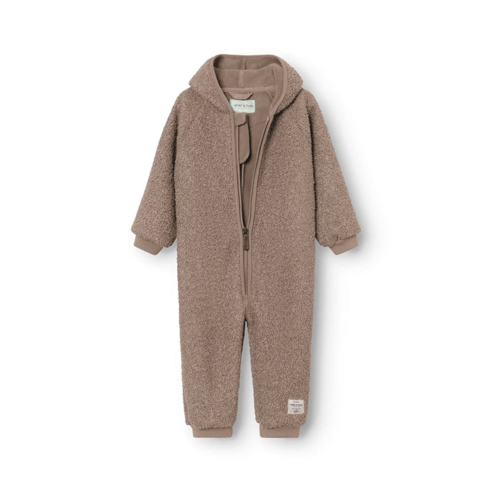Mini A Ture Matadel Teddyfleece Jumpsuit Grs Grey Brown