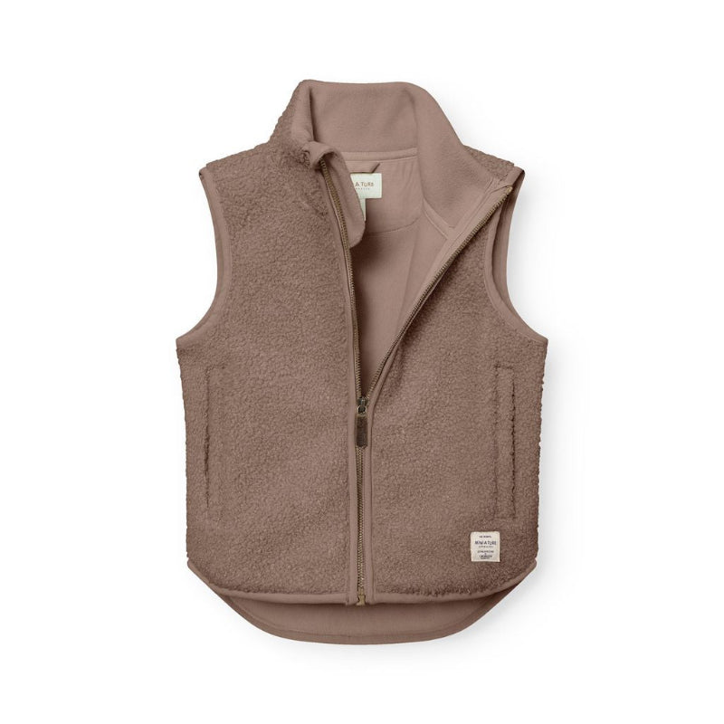 Mini A Ture Matbattal Teddyfleece Vest Grs Grey Brown