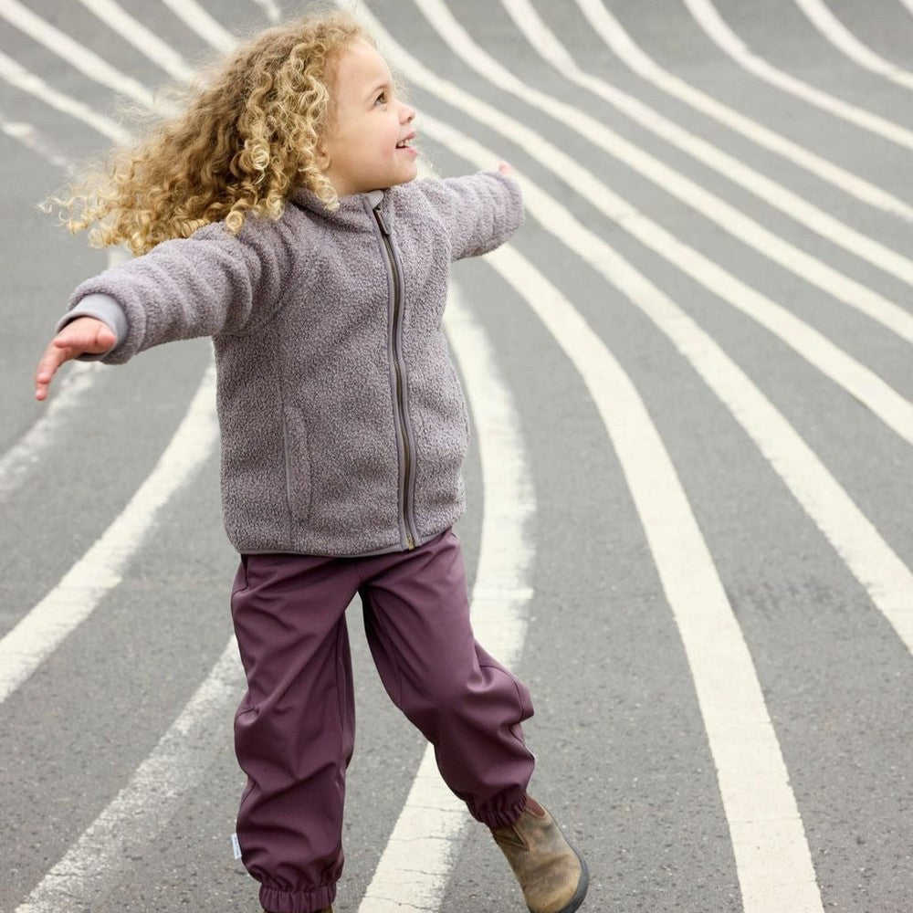 MINI A TURE Matcedric Teddyfleece jacket in zinc purple, toddler outerwear with front zipper