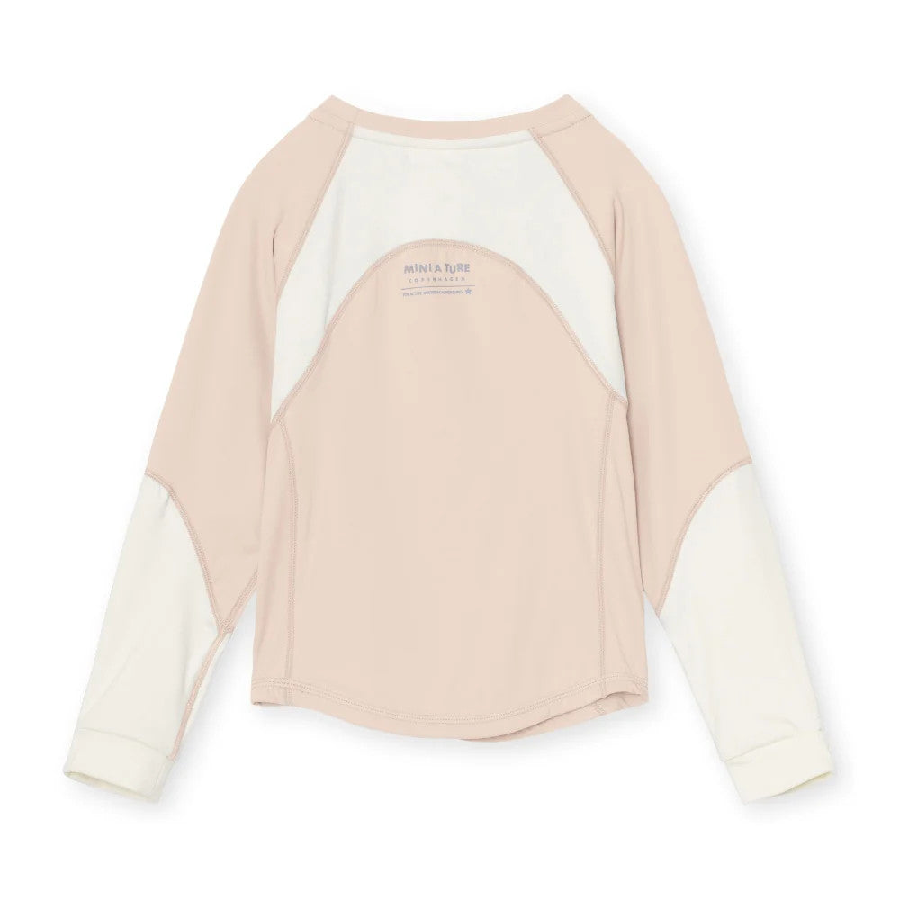 MINI A TURE Matlendi Long Sleeve Shirt Grs Rose Dust with white panel accents, flat lay