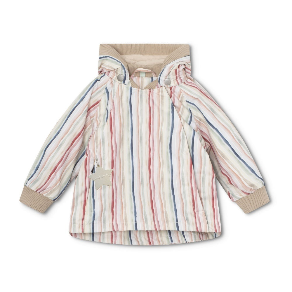 Mini A Ture Matwiami Fleece Lined Printed Spring Jacket Watercolor Stripe Grs