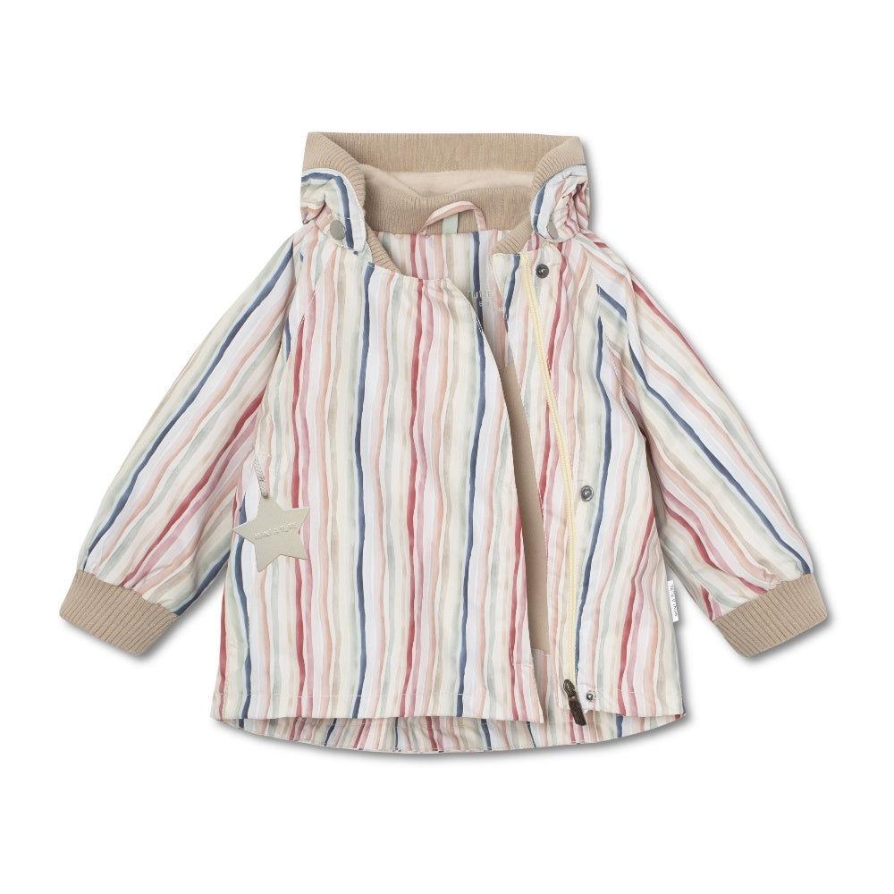 Mini A Ture Matwiami Fleece Lined Printed Spring Jacket Watercolor Stripe Grs