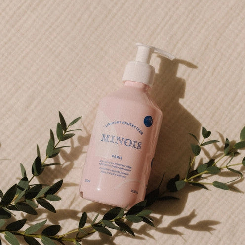 Minois Paris Liniment Protector 300 ml pink pump bottle for baby skincare