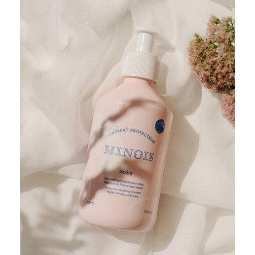 Minois Paris Liniment Protector 300 ml pink bottle with pump for baby skincare