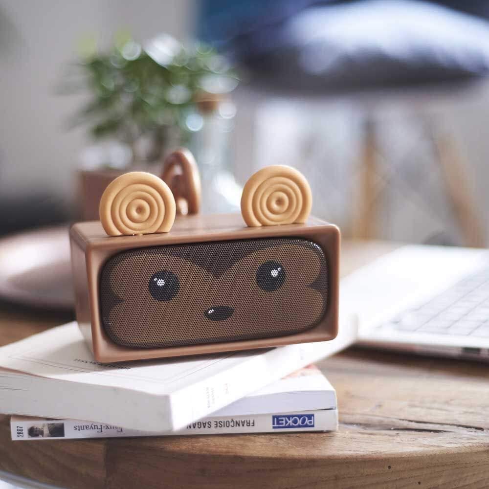 Mob Adorable Speaker-Monkey brown portable Bluetooth speaker with cute monkey face