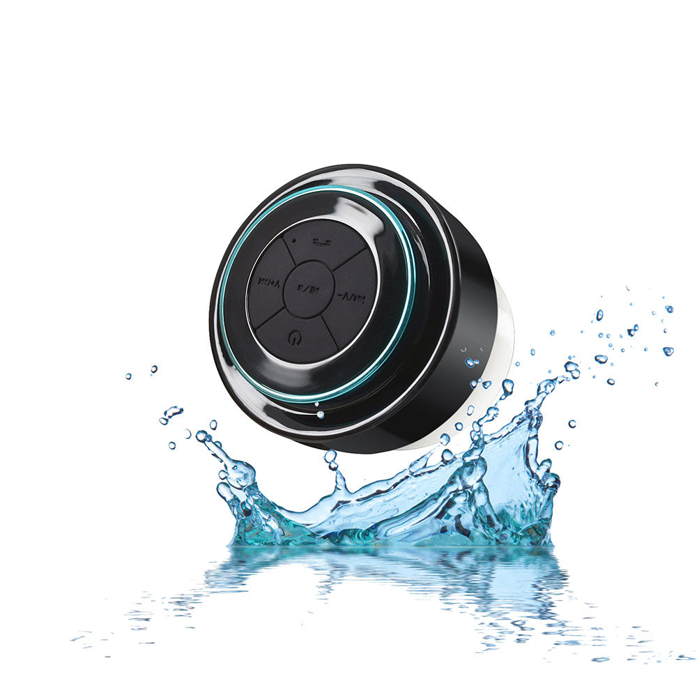 Mob Bluetooth Waterproof Speaker Black/Blue; wireless outdoor audio with MOB brand waterproof design