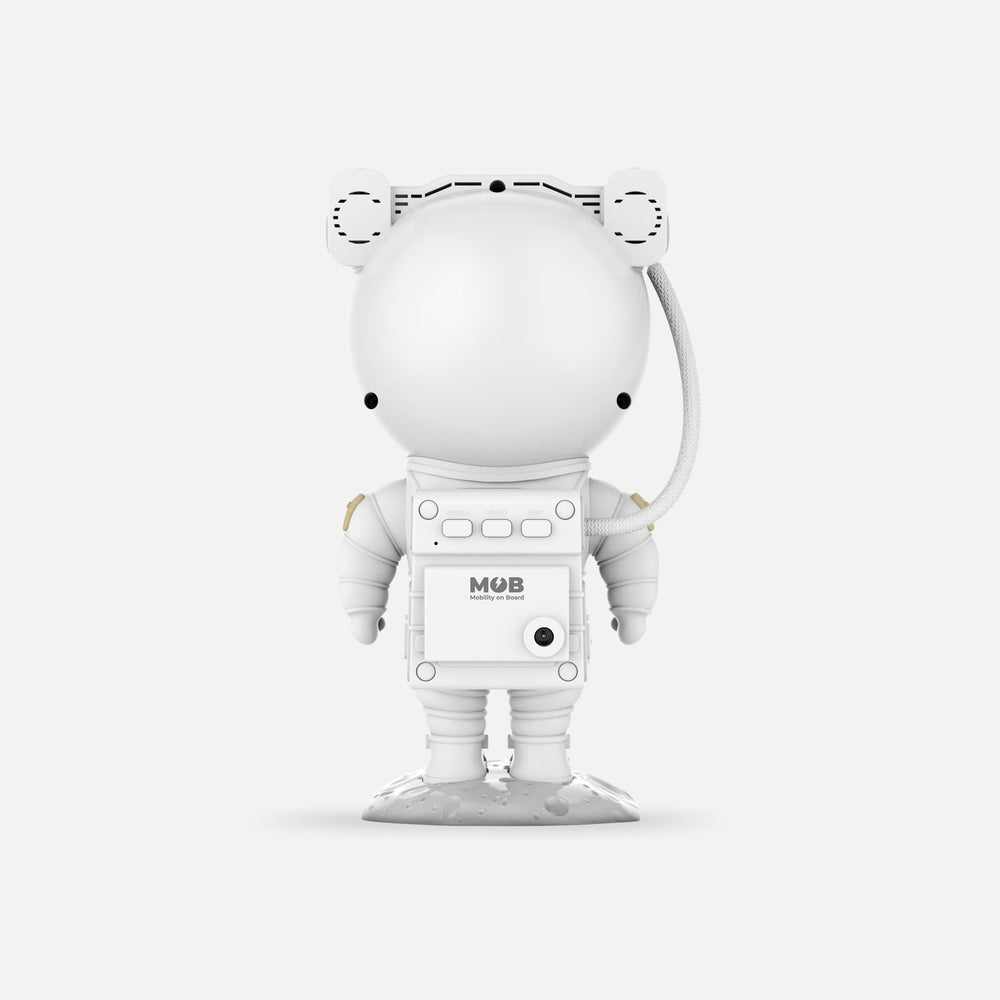 Mob Galaxy Light Projector astronaut night light by MOB in white with a gray base
