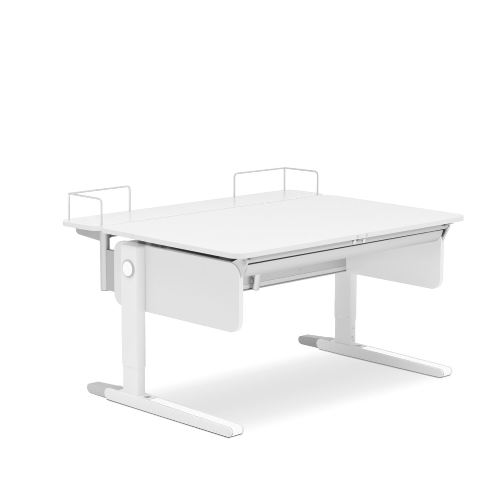 Moll Champion Multi Deck desk by MOLL, white, adjustable with metal side rails
