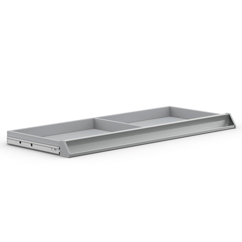 Moll Joker Drawer metal desk tray in gray with two compartments