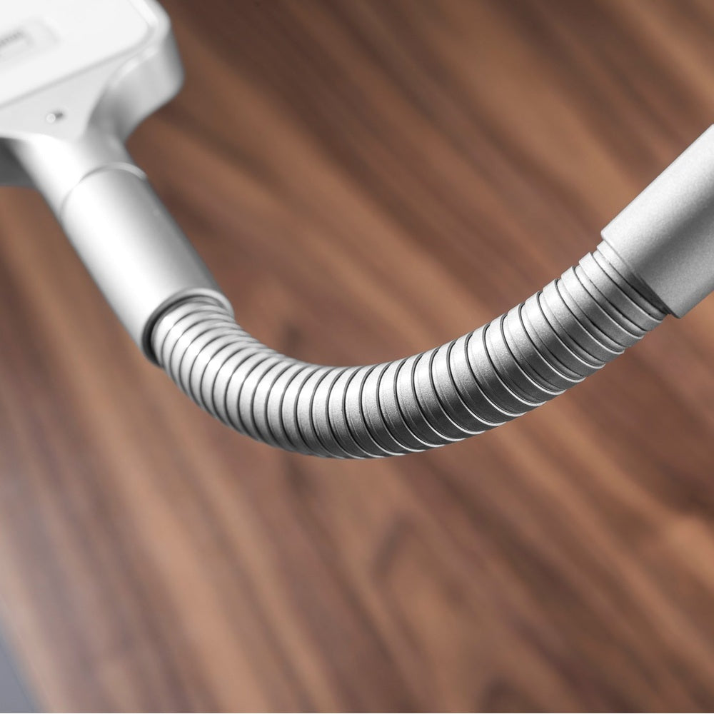 Moll L7 designer LED lamp, chrome metal gooseneck desk lamp with adjustable coils