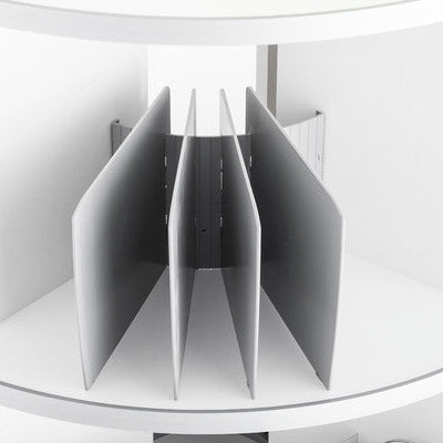 Moll Rotafile Orgaset file organizer with white panels and vertical dividers