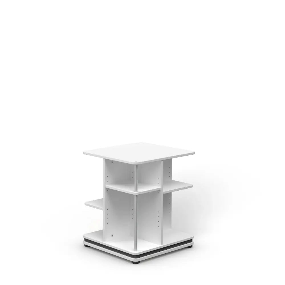MOLL Rotating Shelf Tower 56, white modular baby furniture with multiple shelves on a rotating base.