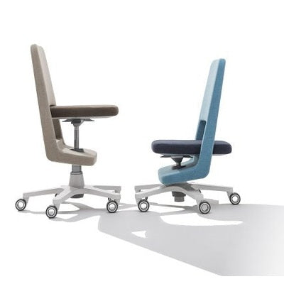 MOLL S9 beige/dark brown and blue office chairs on casters, ergonomic swivel chairs