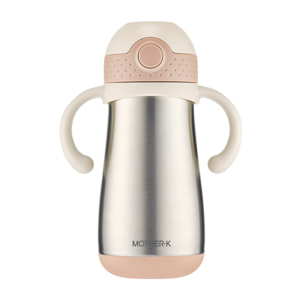 Mother-K Hug Tumbler 350 ml Vanilla Pink with stainless steel body and ergonomic handles