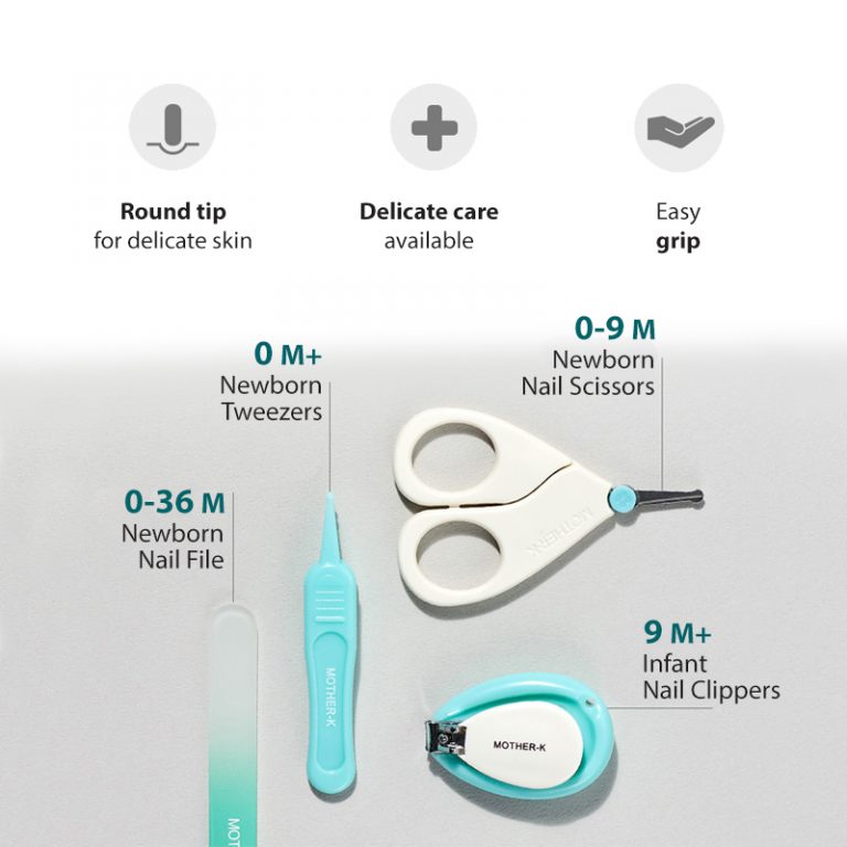 Mother-K Tweezer & Nail Care Set For New Born Baby (4 Sets)