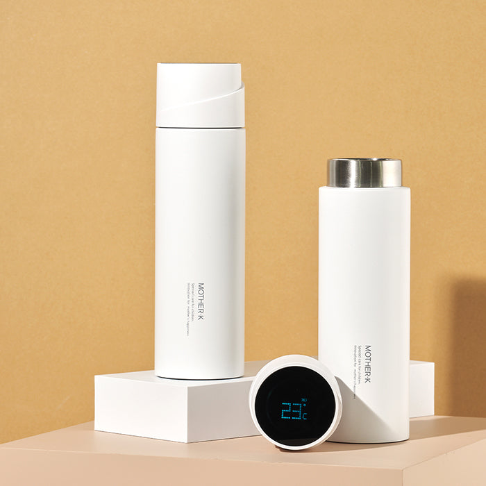 Mother-K UV-C LED sterilization smart tumbler, white, 450 ml with digital display lid