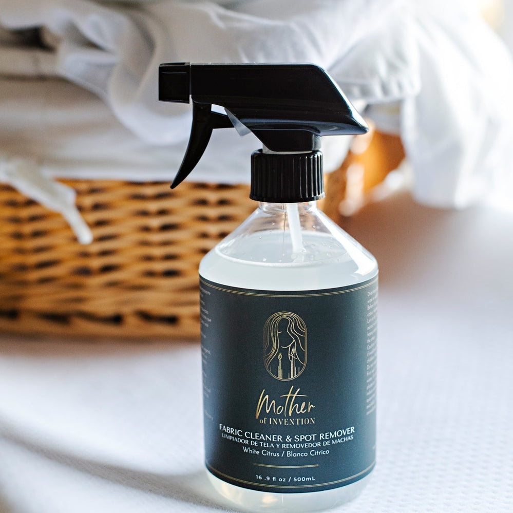 Mother Of Invention fabric cleaner & stain remover spray bottle, 500 ml, white citrus scent