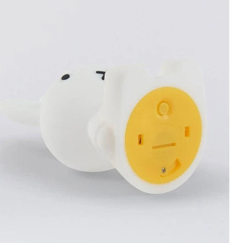 Mr Maria Snuffy night light, white body with yellow circular face, plug-in