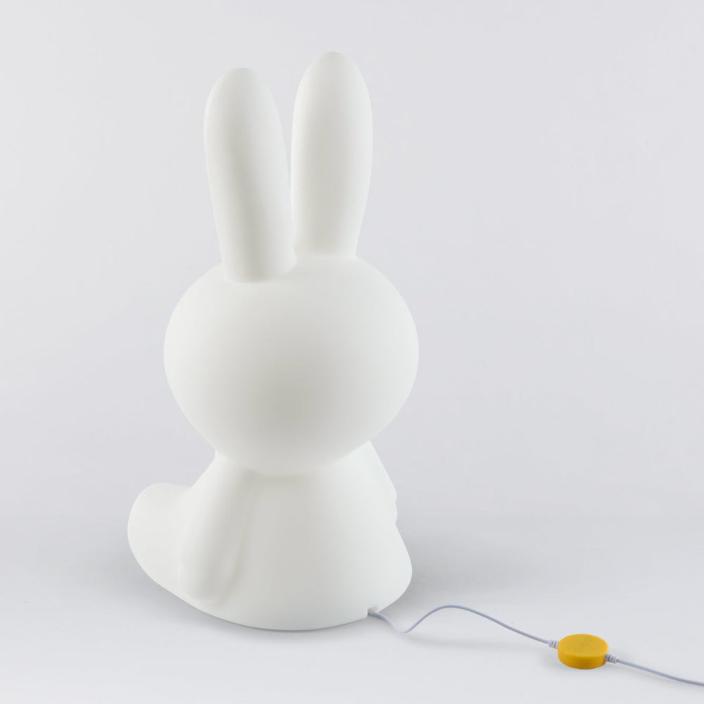 Mr Maria Star Light Miffy night light, white bunny figure with yellow pull-cord switch