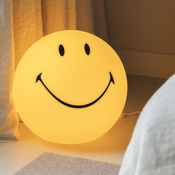 Mr Maria XL Lamp Smiley yellow plastic night light with a cheerful smile