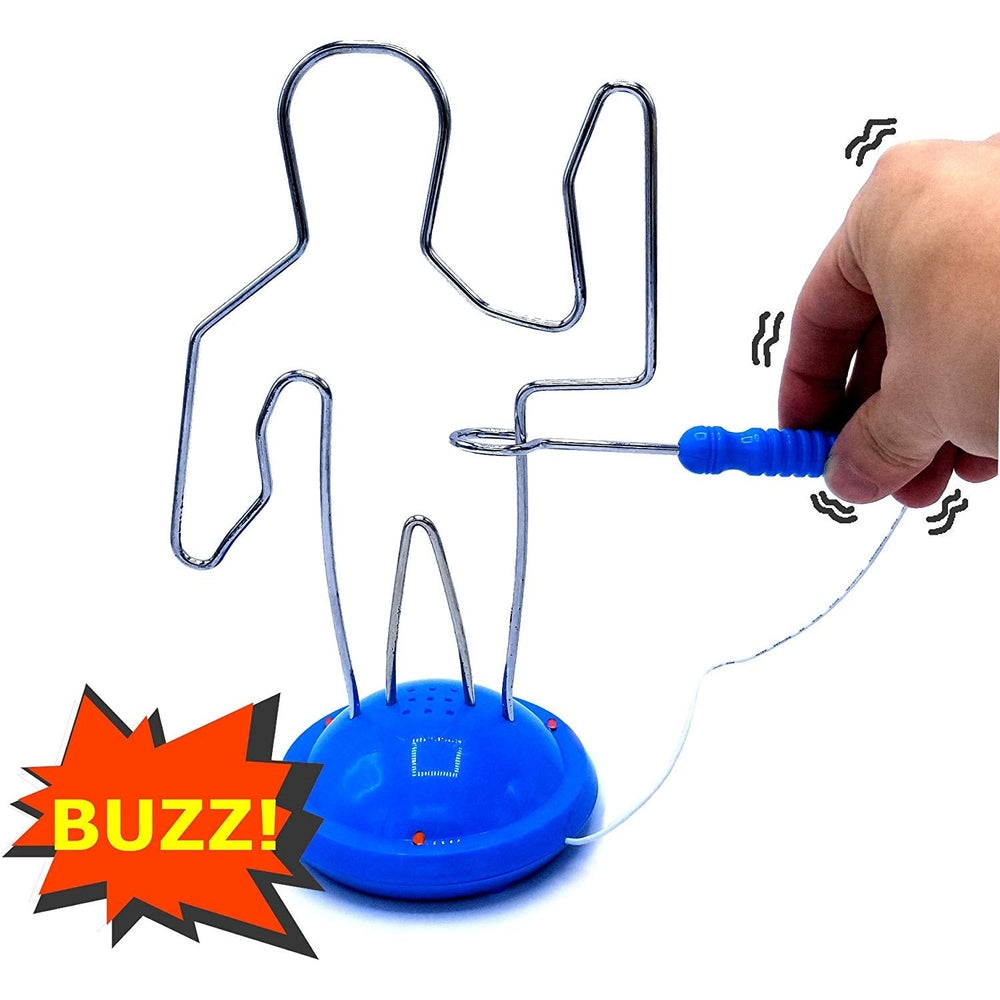 Mukikim Maze Craze Buzzz toy with blue base and interactive metal wire maze