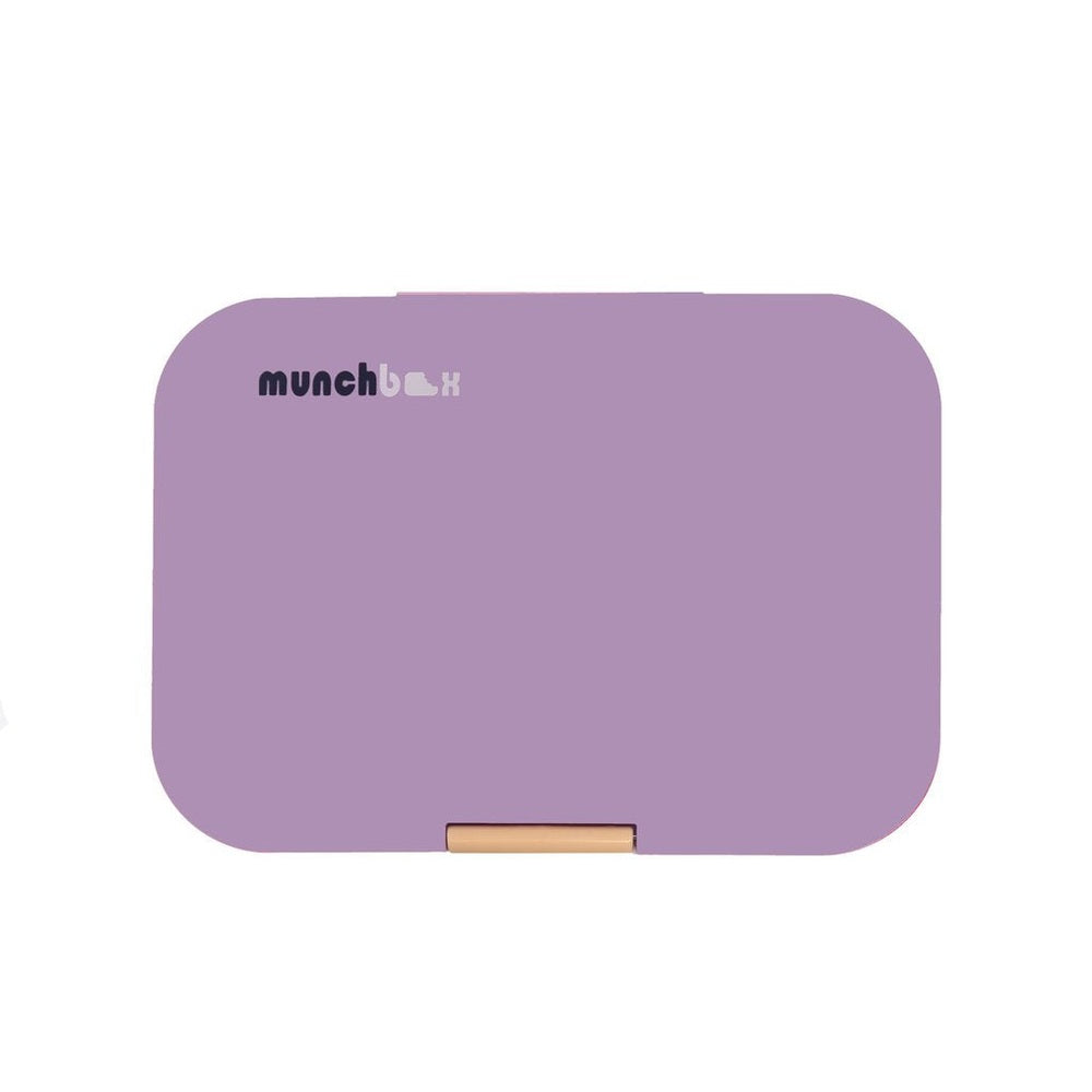 Munchbox Midi 5 lavender lunch box with beige clasp, purple plastic, MUNCHBOX.