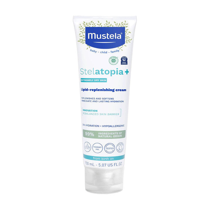 Mustela Stelatopia Lipid Replenishing Cream 150 ml for extremely dry baby skin, fragrance-free