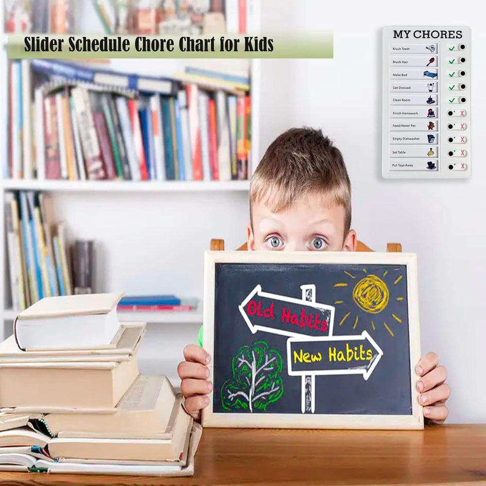 Chore schedule board set for kids, 2pc whiteboard with My Chores checklist by BABY ENROUTE
