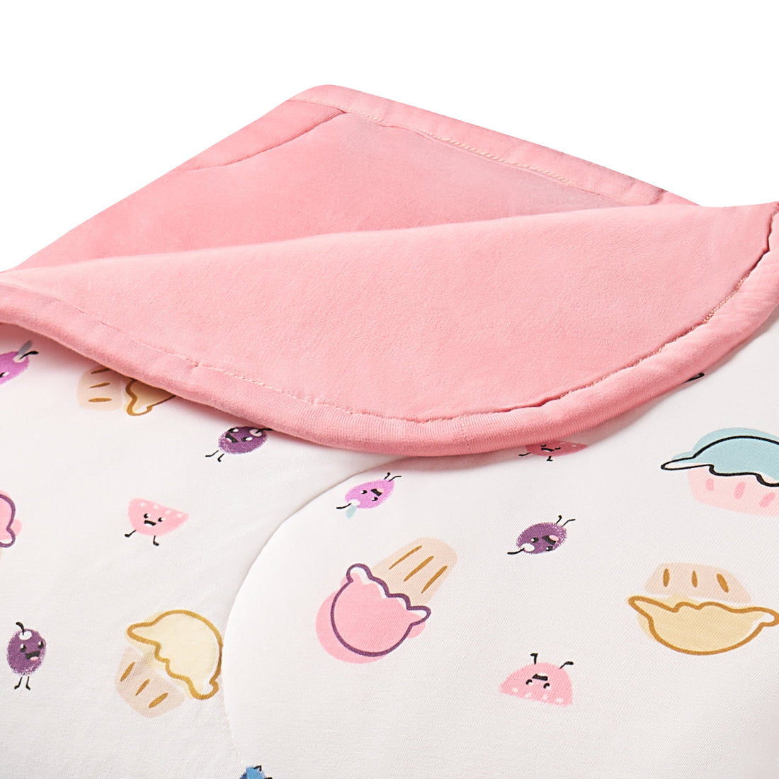 Nest Designs Winter Cozy Twin Blanket in Muffin Man pink reverse fabric detail
