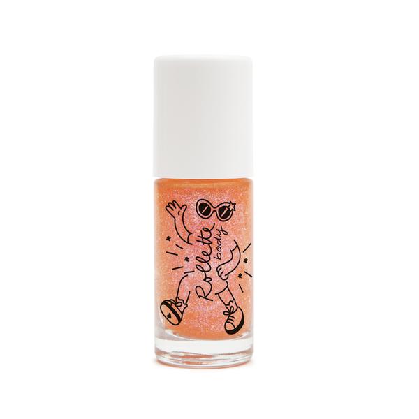 Nailmatic Body Rollette Peach Body Gel bottle with peach glitter liquid