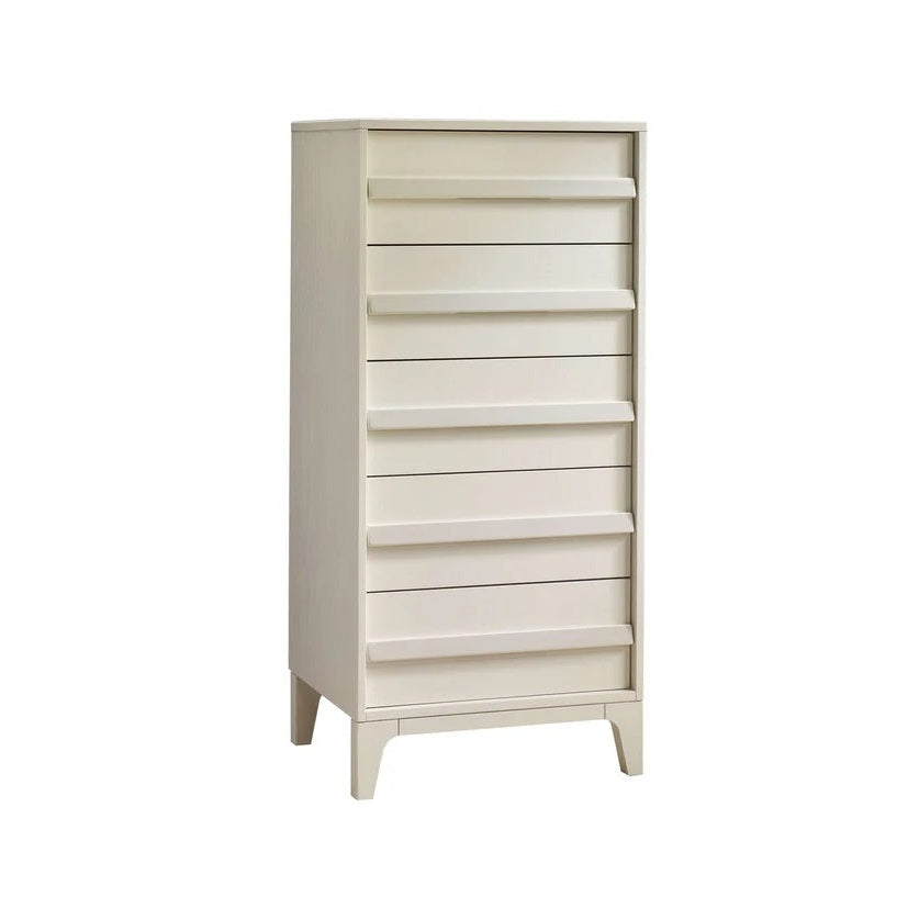 NATART Kyoto Lingerie Chest, off-white wood dresser with seven shallow drawers, Greenguard GOLD certified