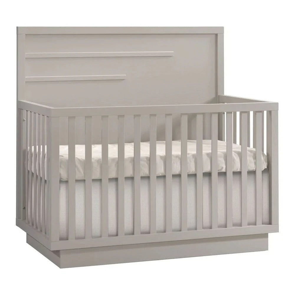 Natart Signature Series Como 4-in-1 Convertible Crib in gray with horizontal molding