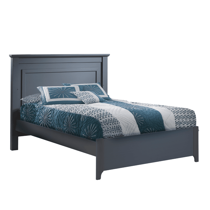 Natart Taylor 54-inch double bed with low-profile footboard in blue-gray, NATART.