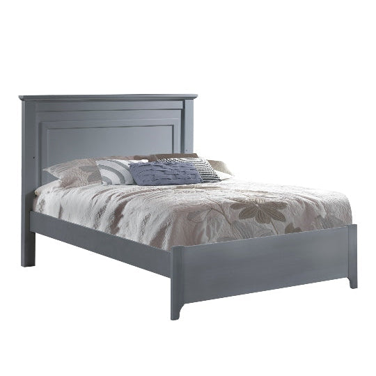 Natart Taylor 54-Inch double bed in gray wood with a low-profile footboard