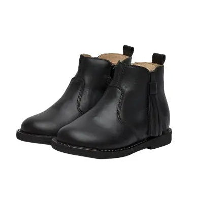 Naturino Durham Nappa Spazz Black leather toddler boots, pair shown side by side on white background