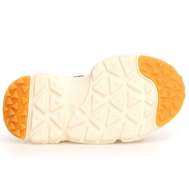 Naturino Yamano 3 Junior Orange Cuio toddler shoe sole showing white textured midsole and orange tread for grip.
