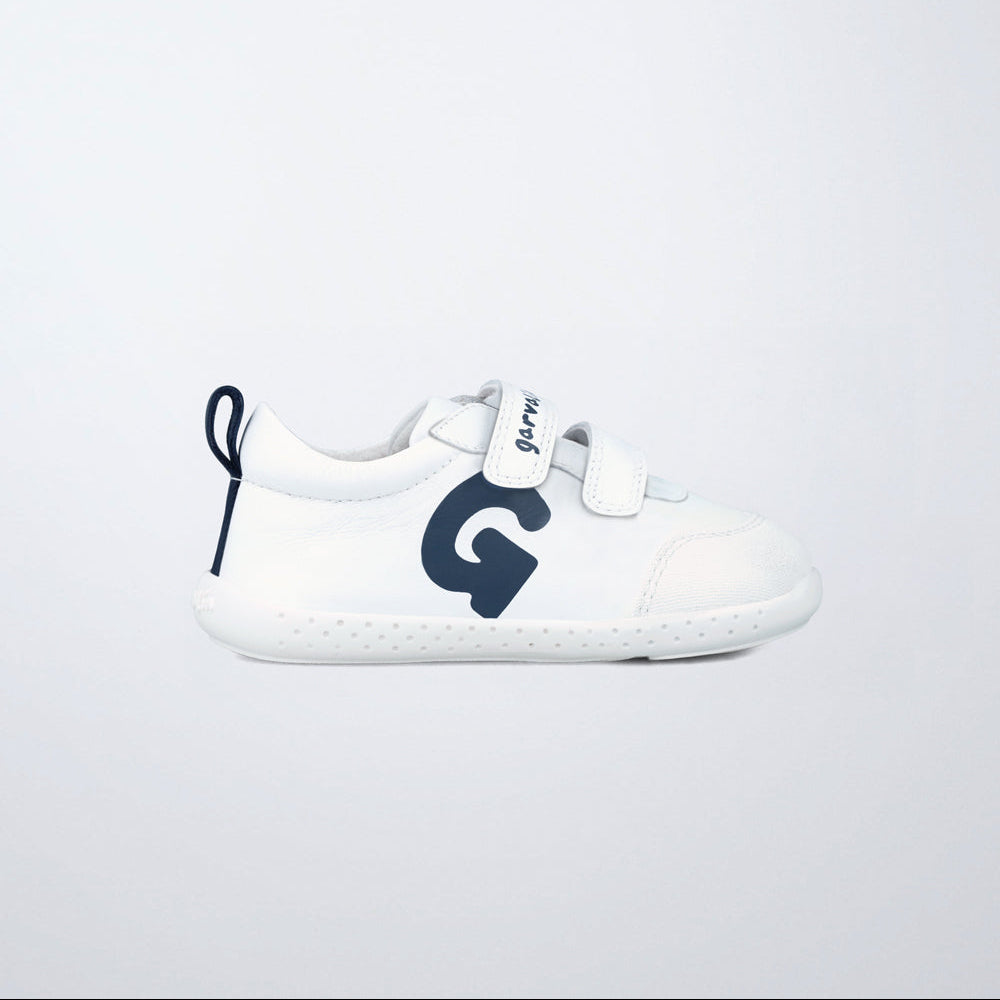 Garvalin Non-Slip Sneakers - White/Navy - front view