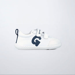 Garvalin Kids Non-Slip Leather Sneakers White/Navy