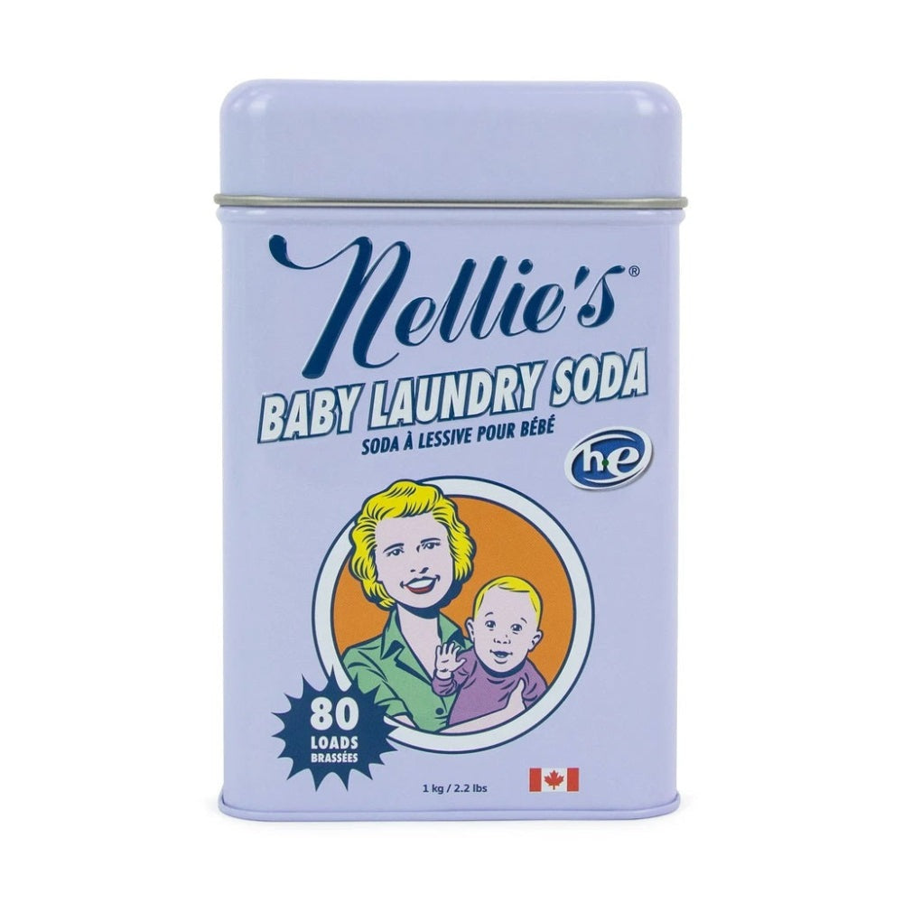 Nellie's Baby Laundry Soda tin in lavender, 1 kg, 80 loads, NELLIE'S brand